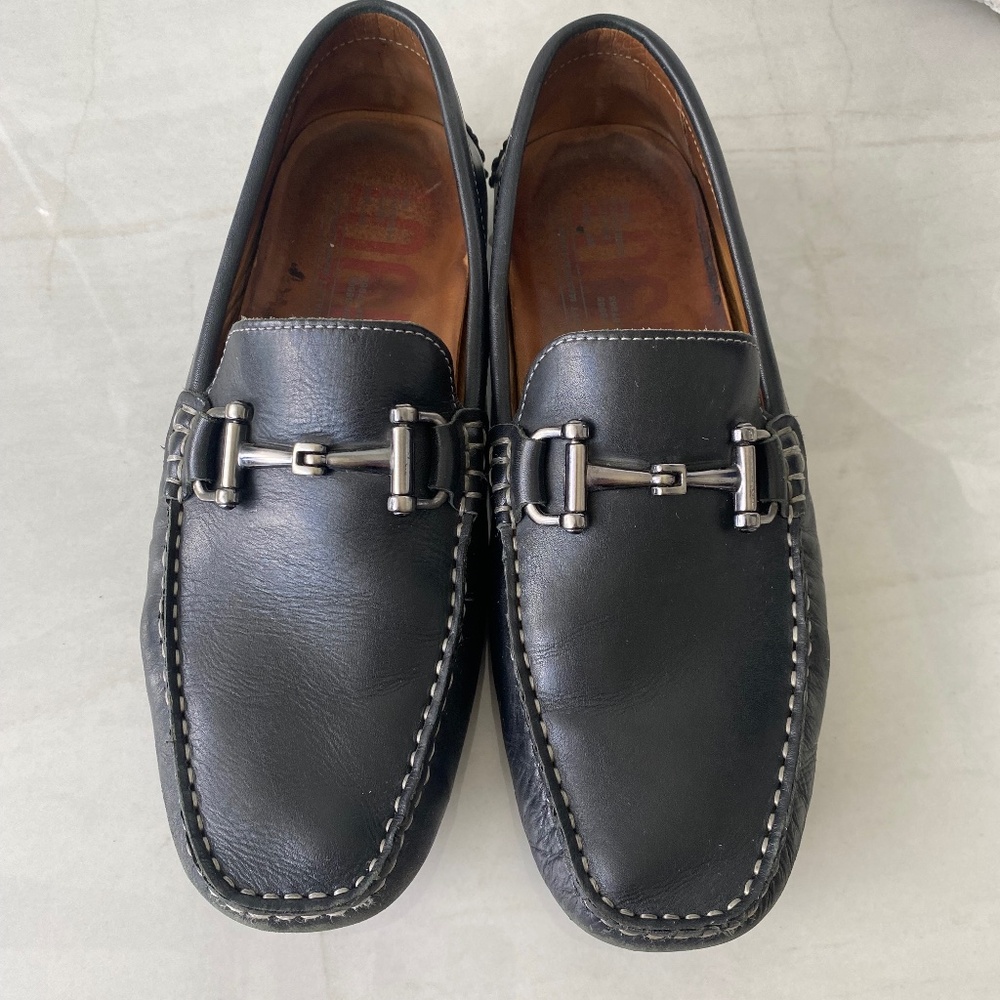 1901 Destin Horsebit Black Leather Driving Shoes Moccasin Slip On